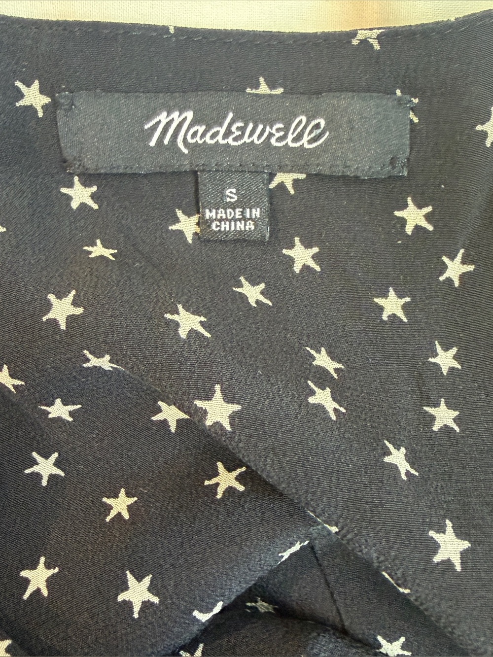 Madewell Silk Star Scatter Tie-Sleeve Top - Picture 6 of 7